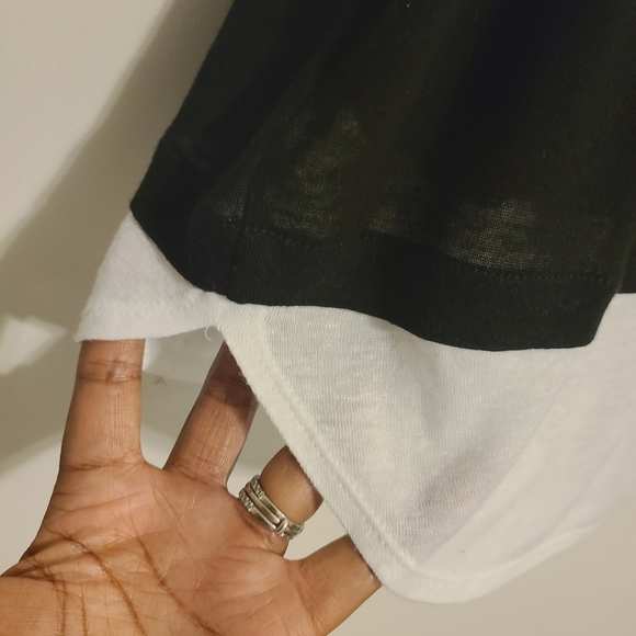 Saint Tropez West | Women's Black Colorblock Linen Tank (Size Medium) - Picture 5 of 10